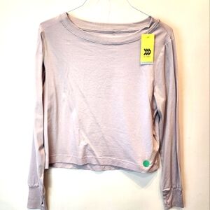 Target All In Motion Top S Gray Athletic Crew Neck Long Sleeve Boxy Fit Gray NWD